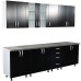 Bucatarie Zebra 260 cm din PAL Negru cu blat termoizolant gri